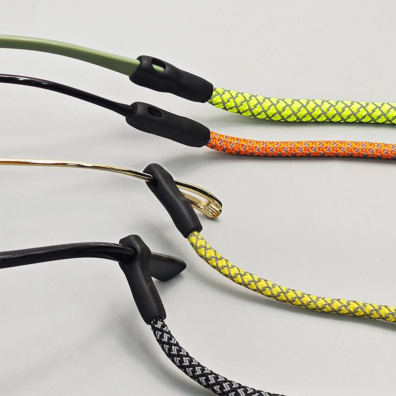 Sunglass Retainer Cord - メガネチェーン 滑り止めサングラスロープ 反射ランヤードストラップ メガネコードホルダー スポーツ用調節可能なメガネネックコード